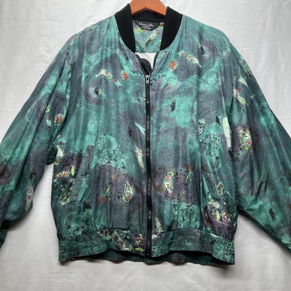 Vintage Christian Dior Monsieur Abstract Print Bomber Jacket Men's M